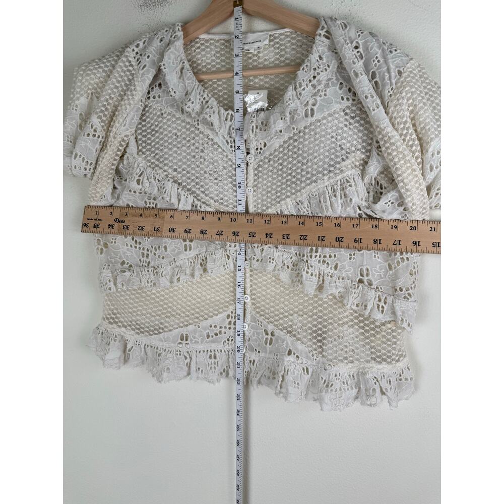 NWT By Anthropologie Embroidered Lace Cropped Jacket Blouse XL - Picture 14 of 14